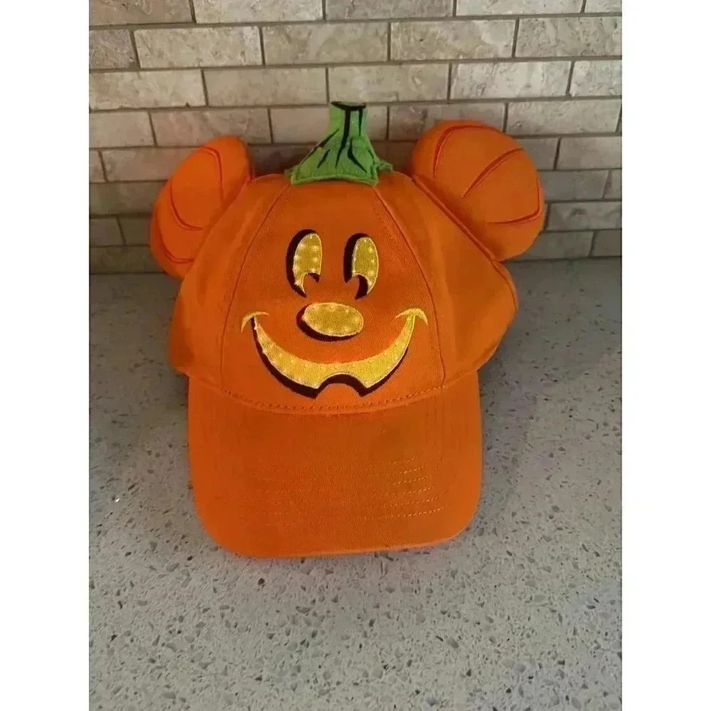 Disney Parks 2019 Halloween Mickey‎ Mouse Pumpkin Light Up Snapback Hat RARE